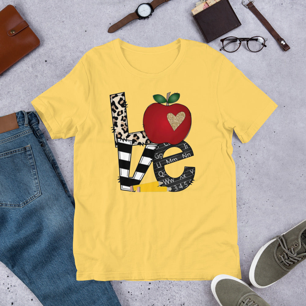 School Love Block - Leopard & Apple Unisex t-shirt