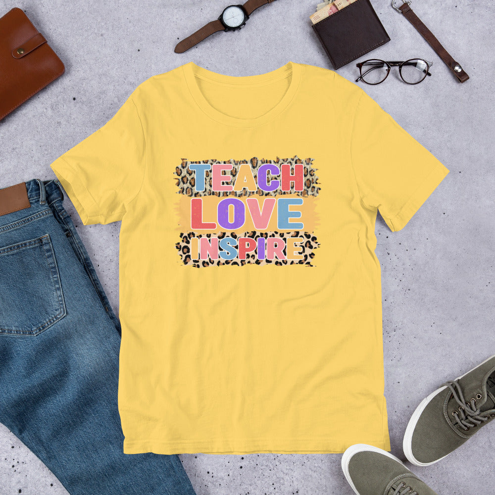 Teach Love Inspire Teacher Unisex t-shirt