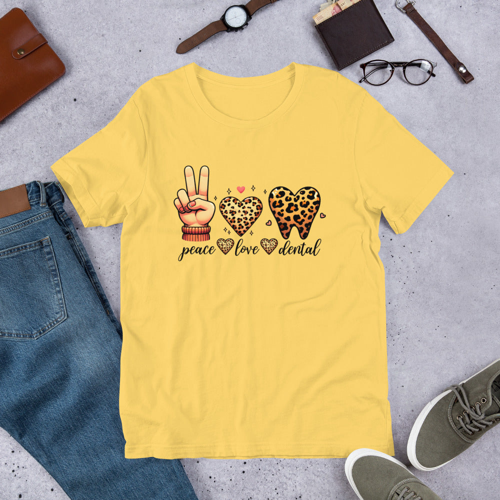 Peace Love Dental Unisex t-shirt