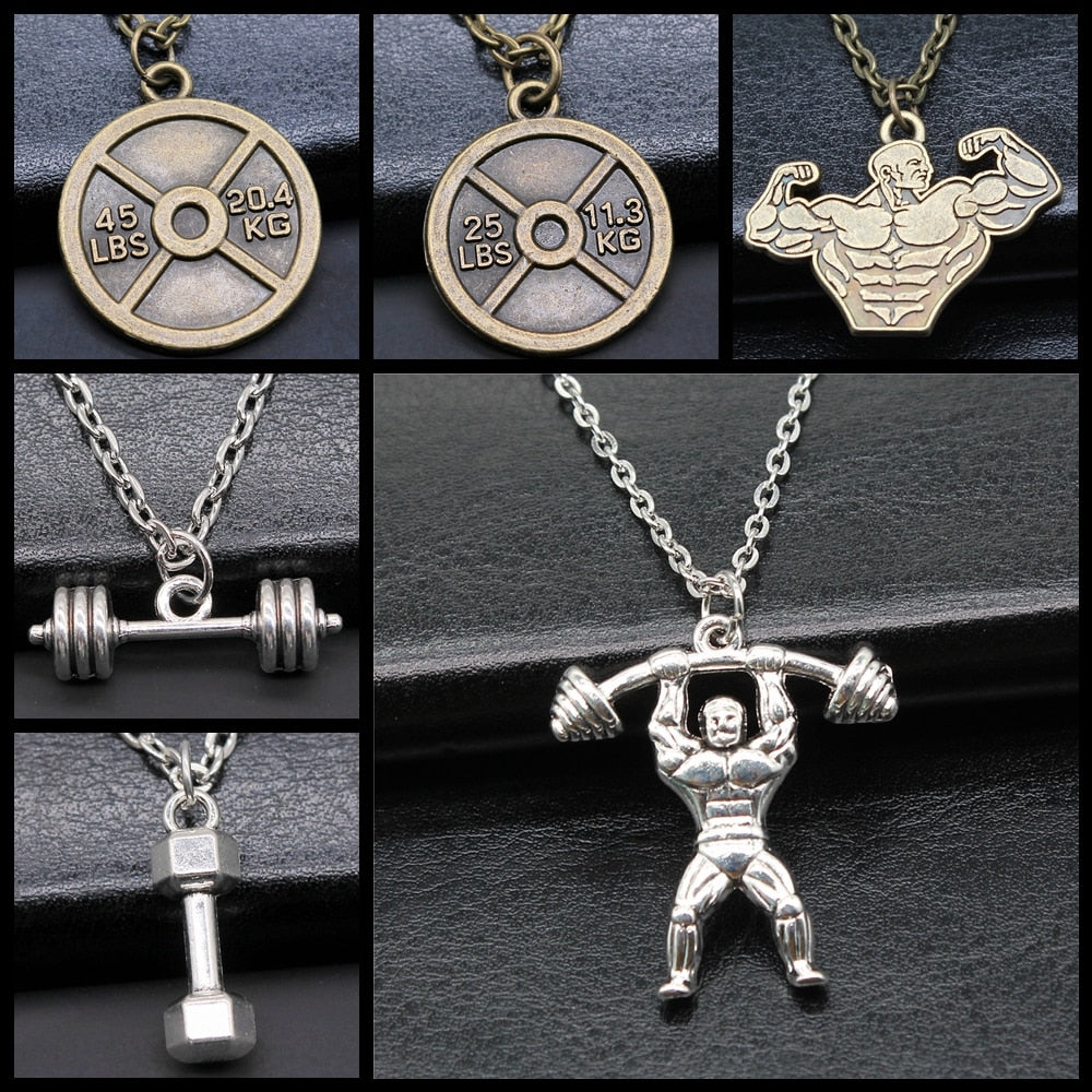 Fitness - Barbell, Dumbbell, Weightlifting Necklace