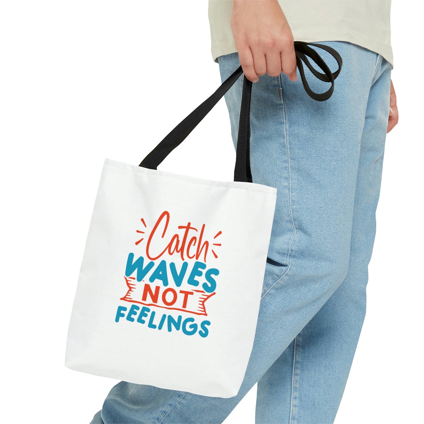 Catch Waves, Not Feelings Summer Beach Tote Bag (AOP)