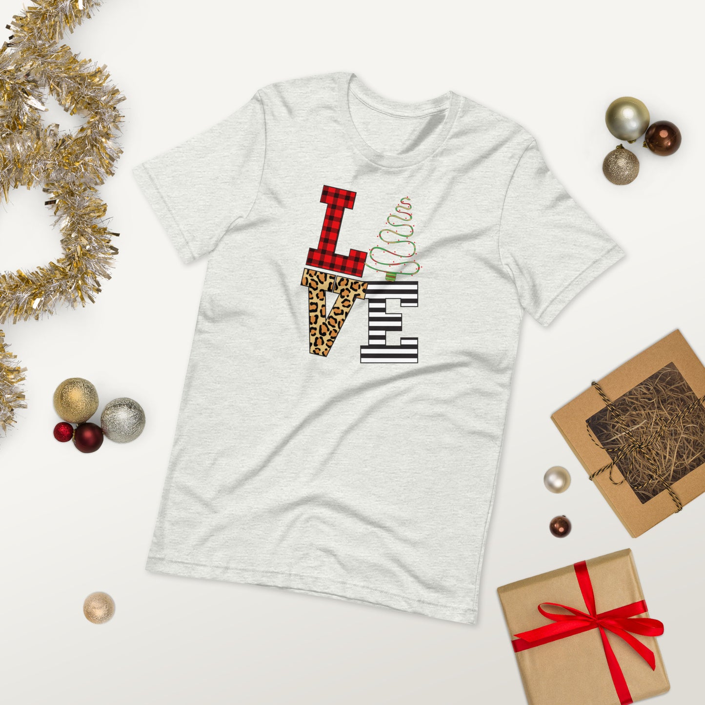 Christmas Tree Love Block Unisex t-shirt