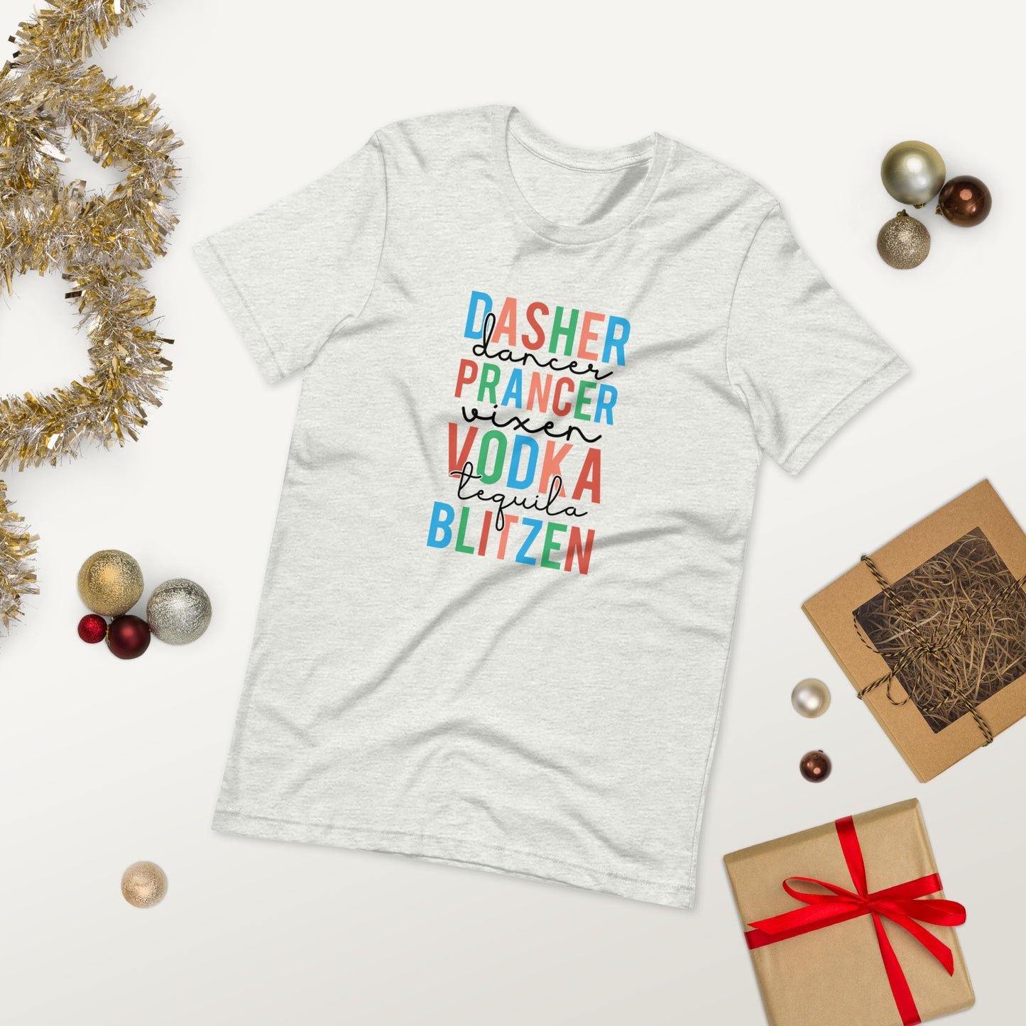 Reindeer Drinking Funny Christmas Unisex t-shirt