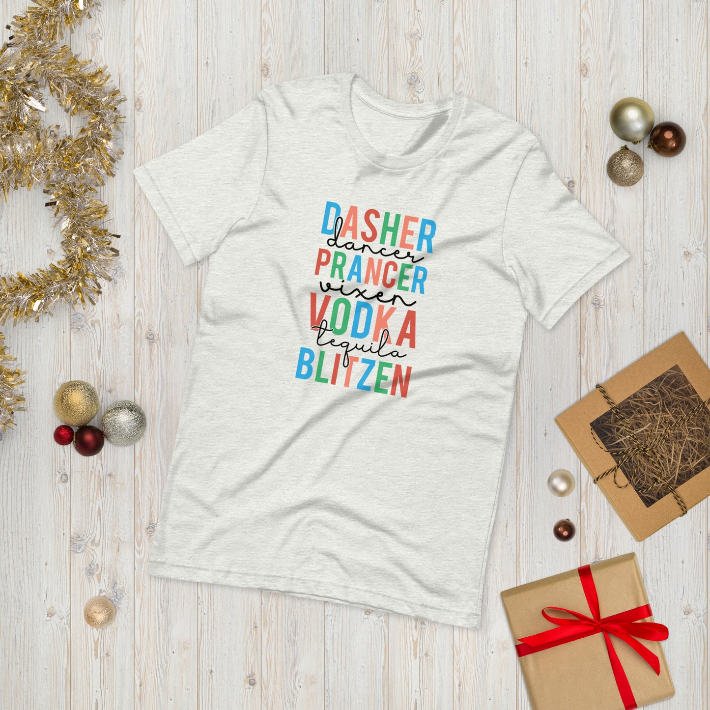 Reindeer Drinking Funny Christmas Unisex t-shirt