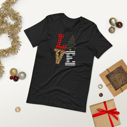 Christmas Tree Love Block Unisex t-shirt