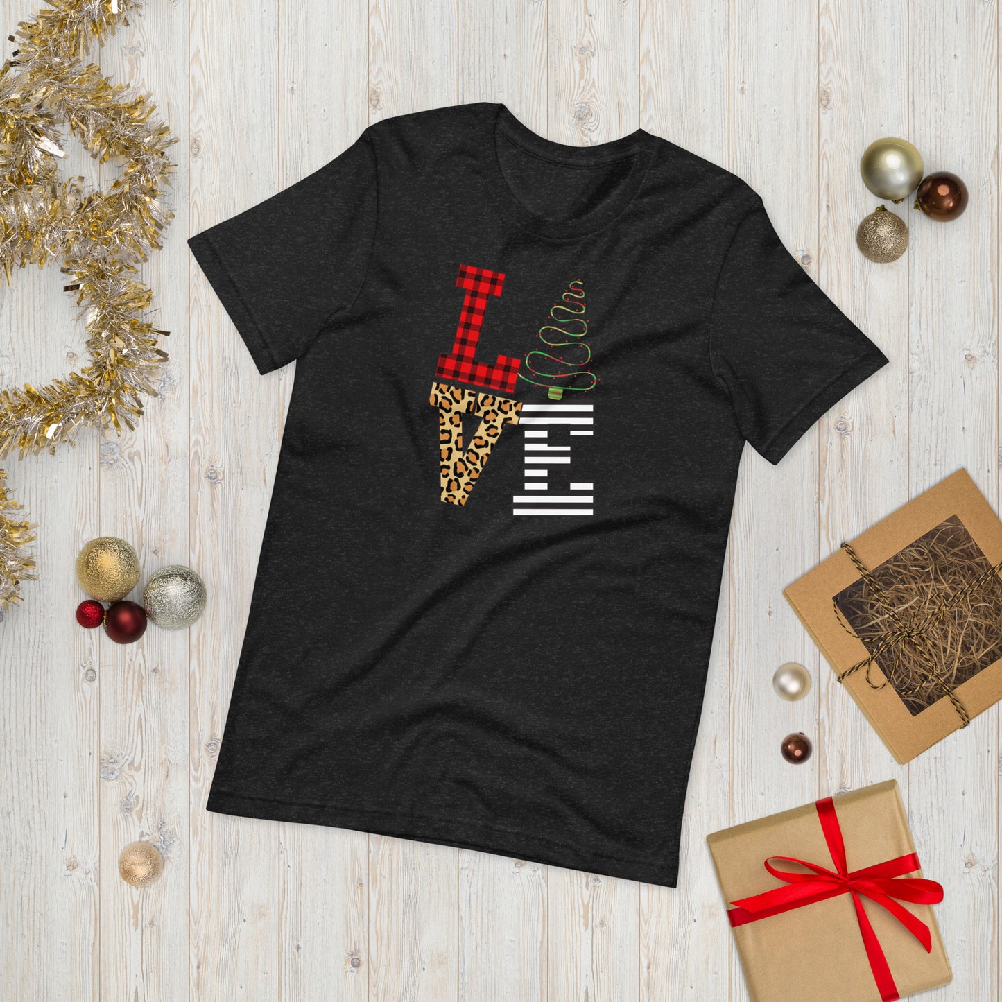 Christmas Tree Love Block Unisex t-shirt