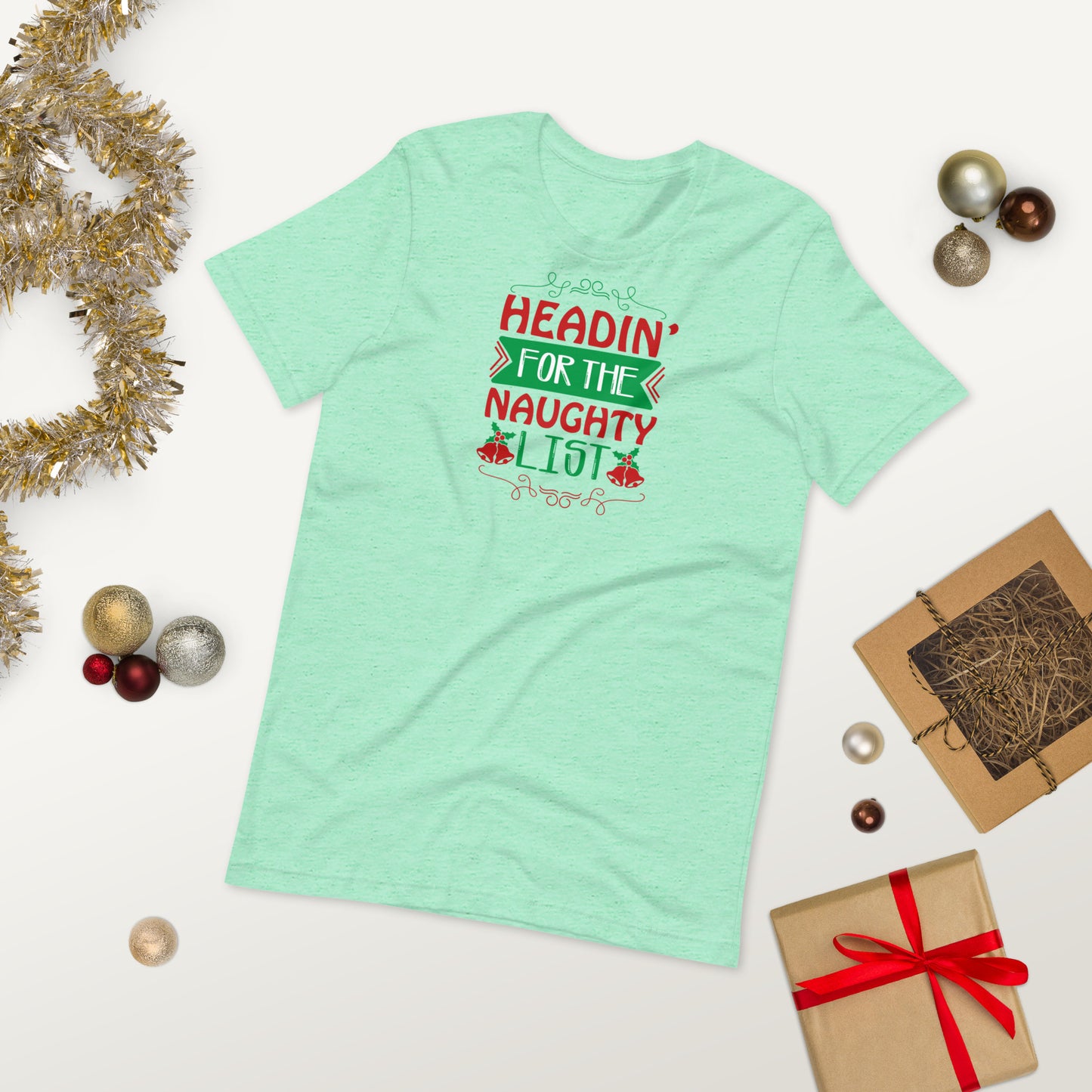 Headin for the Naughty List Christmas Unisex t-shirt