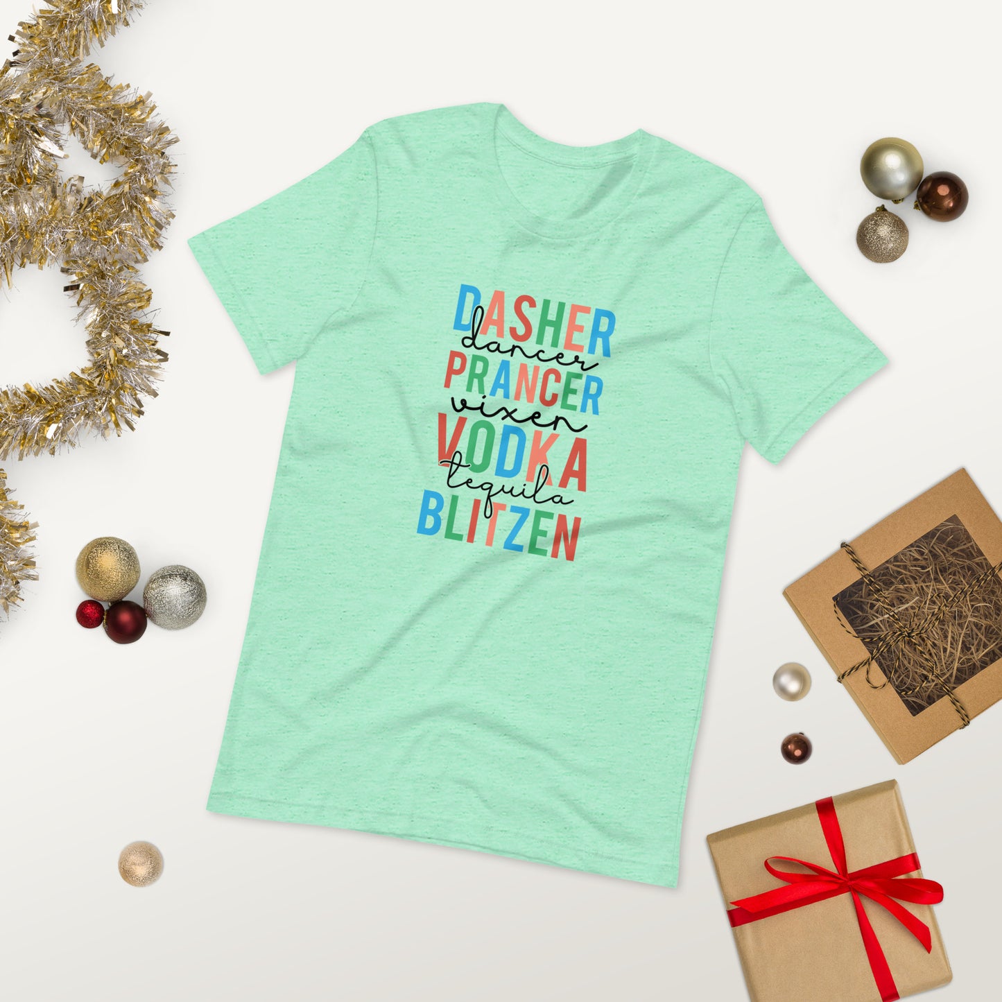 Reindeer Drinking Funny Christmas Unisex t-shirt