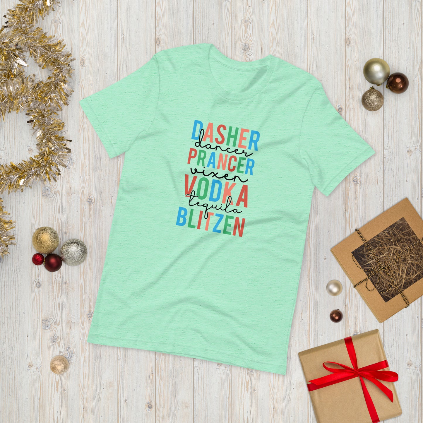 Reindeer Drinking Funny Christmas Unisex t-shirt