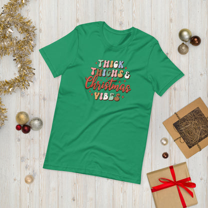 Thick Thighs & Christmas Vibes Funny Unisex t-shirt