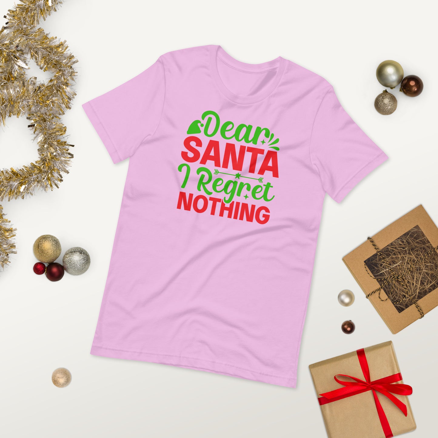 Dear Santa, I Regret Nothing Funny Christmas Unisex t-shirt