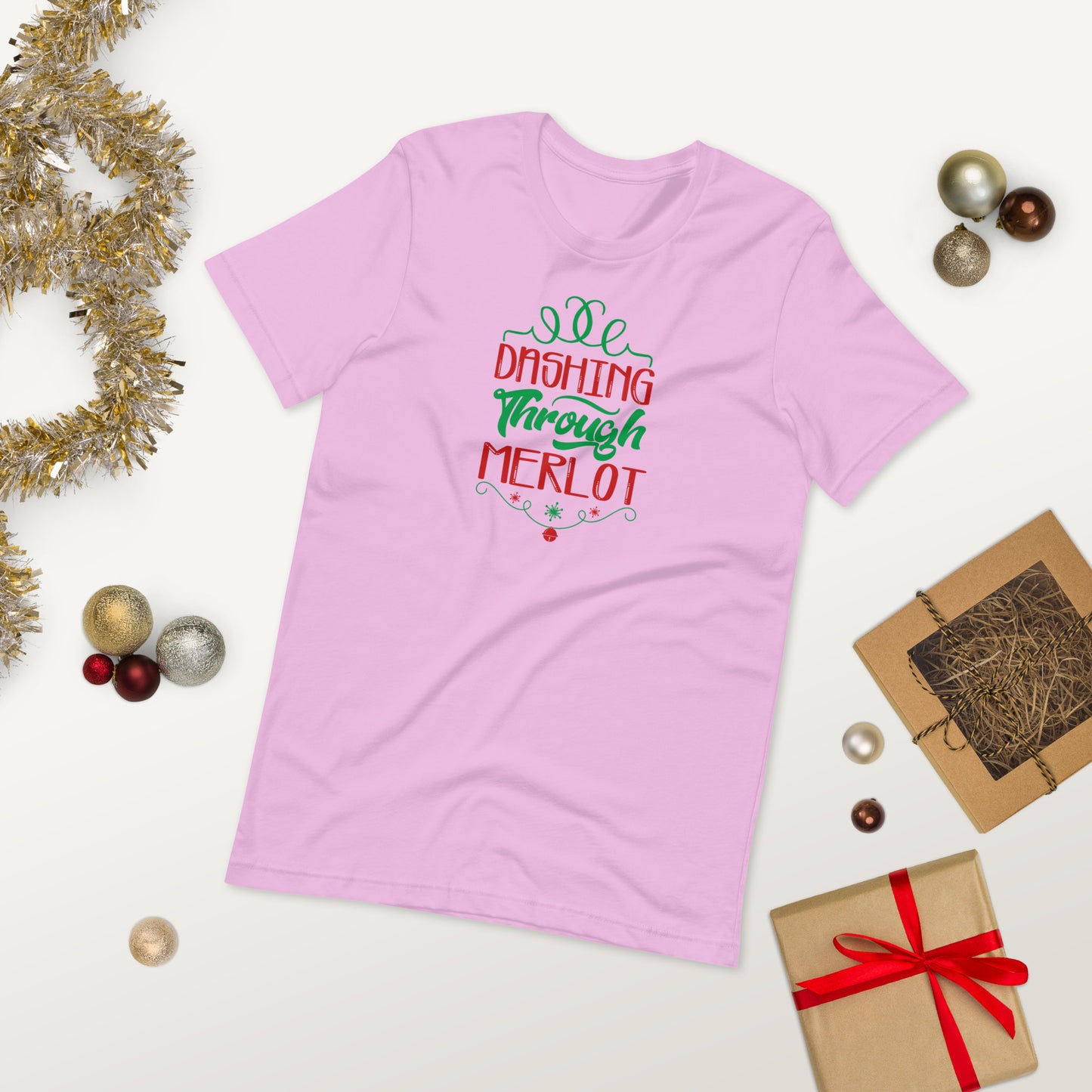 Dashing through Merlot Funny Christmas Unisex t-shirt