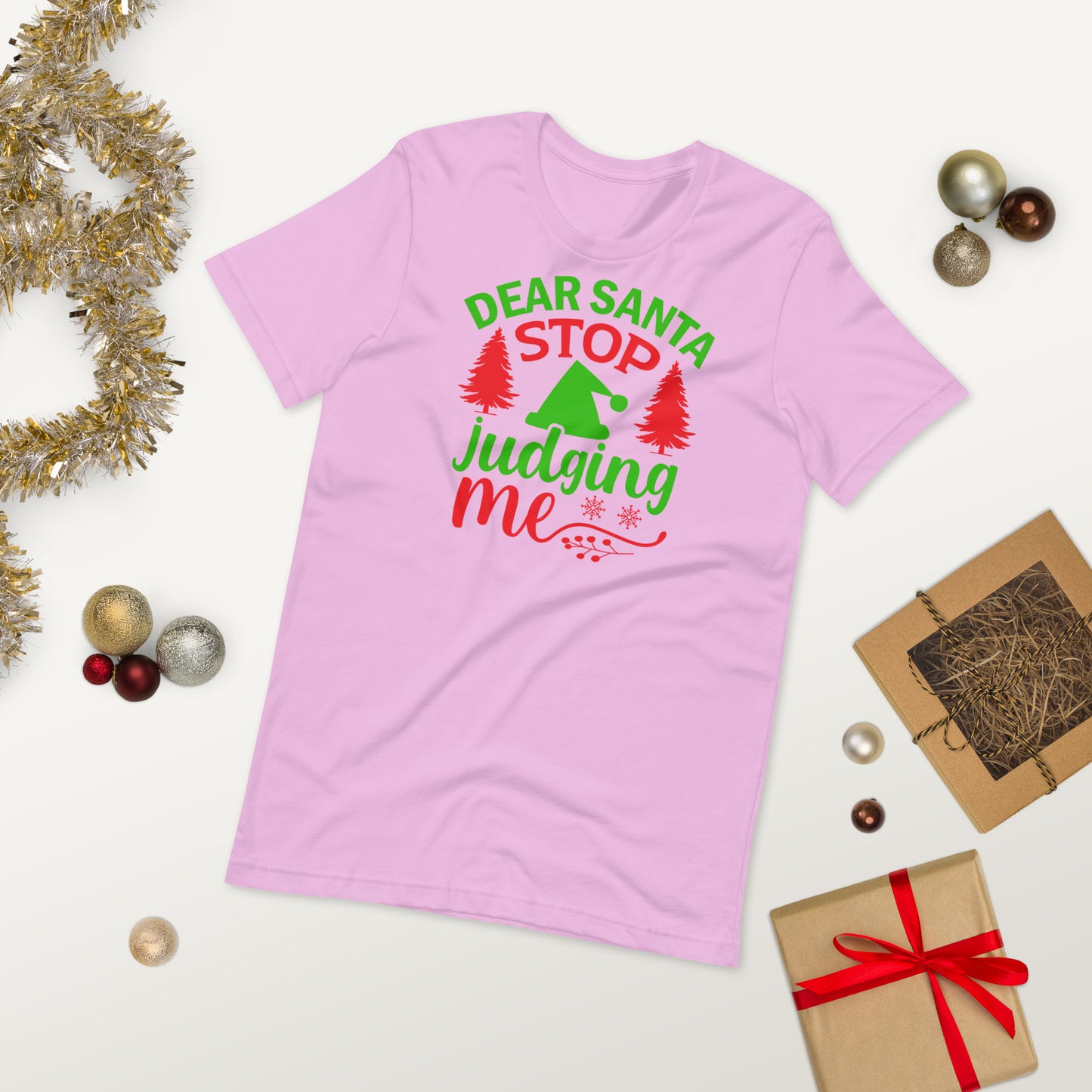 Dear Santa Stop Judging Me Funny Christmas Unisex t-shirt