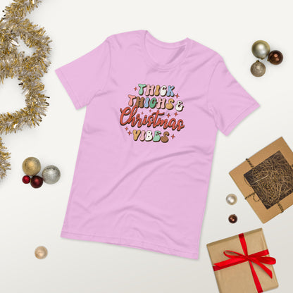 Thick Thighs & Christmas Vibes Funny Unisex t-shirt