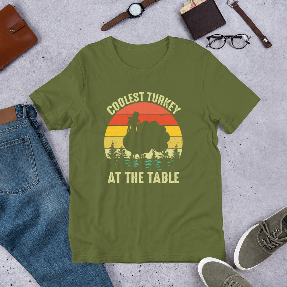 Coolest Turkey at the Table Thanksgiving Unisex t-shirt