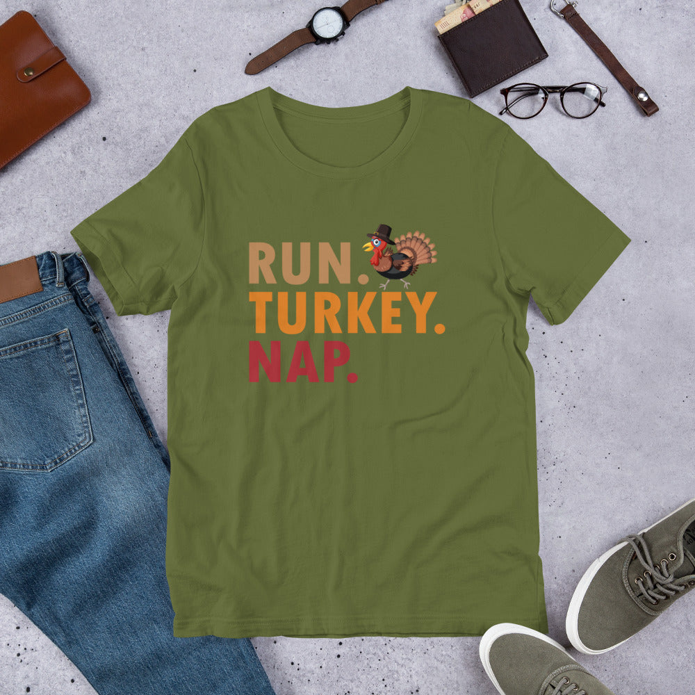 Run Turkey Nap Thanksgiving Unisex t-shirt