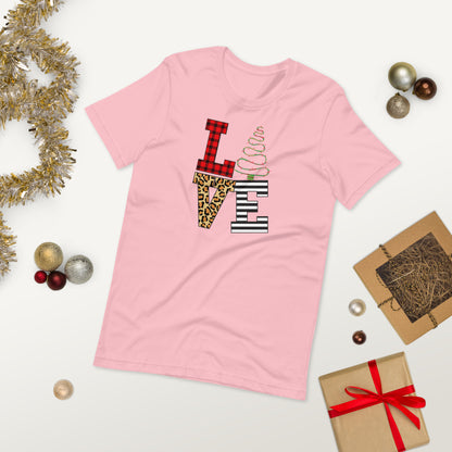 Christmas Tree Love Block Unisex t-shirt