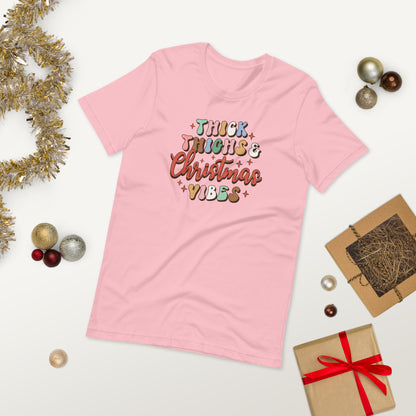 Thick Thighs & Christmas Vibes Funny Unisex t-shirt