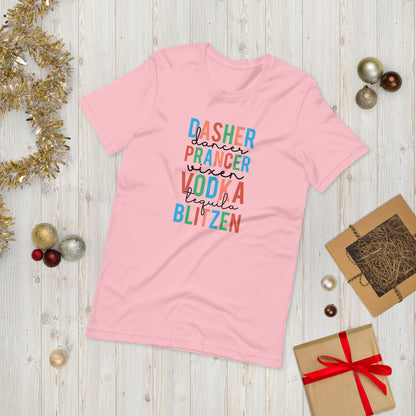 Reindeer Drinking Funny Christmas Unisex t-shirt