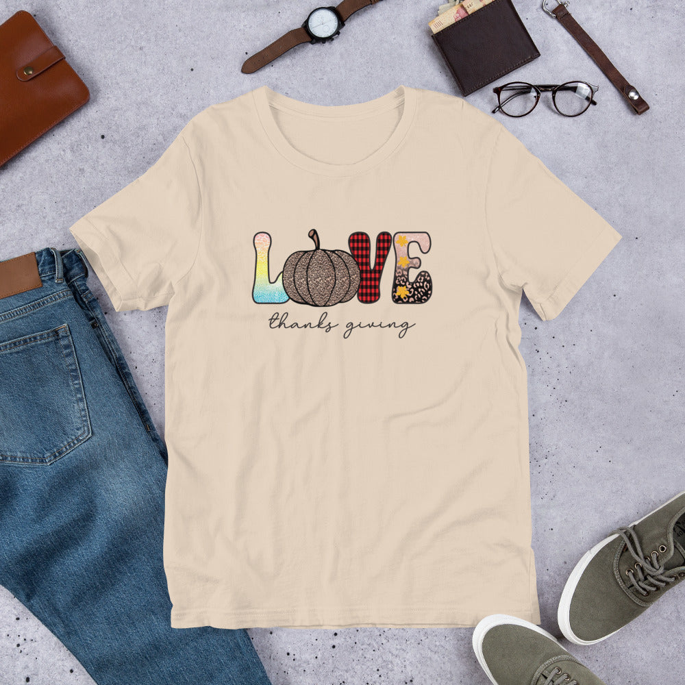 Love Thanksgiving Unisex t-shirt