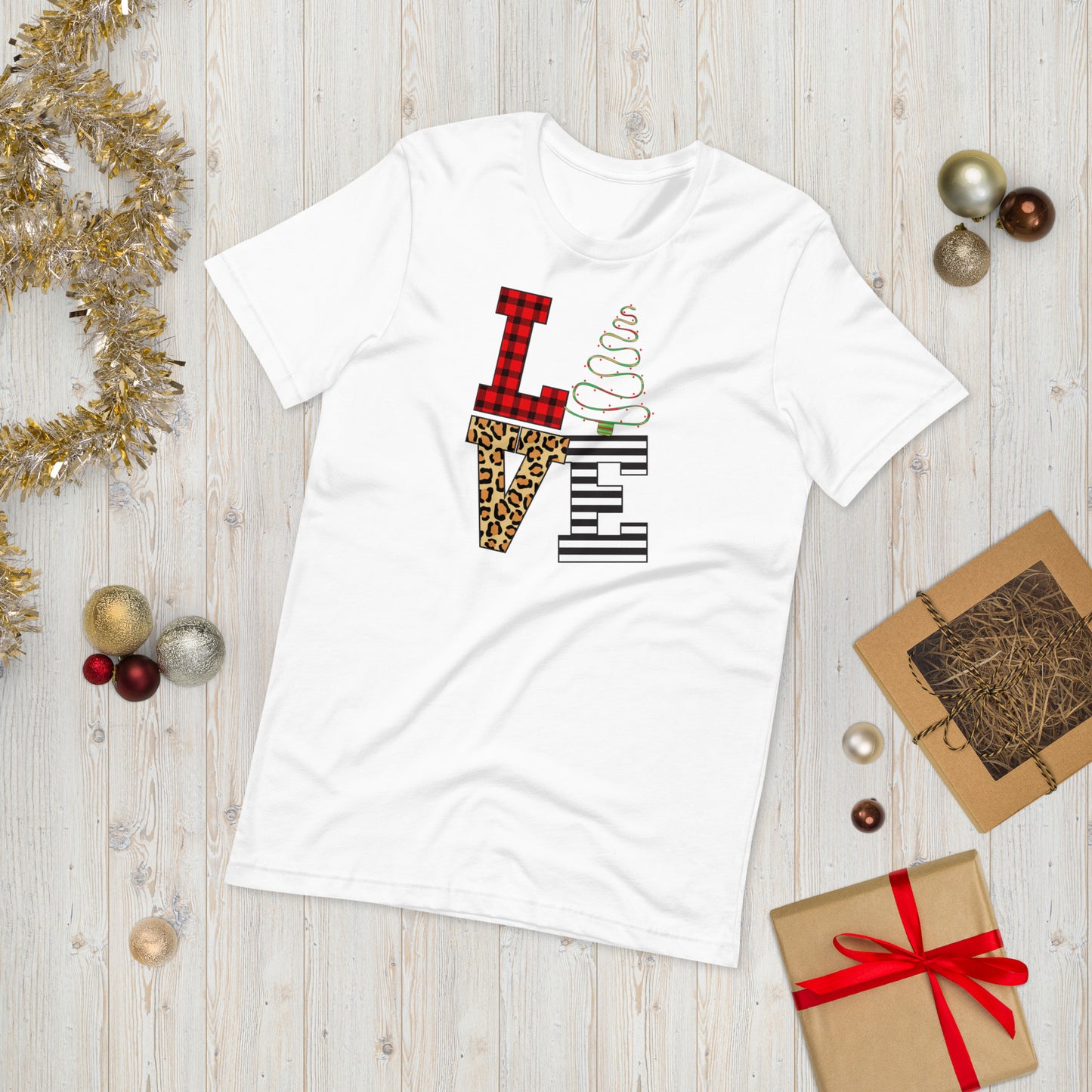 Christmas Tree Love Block Unisex t-shirt