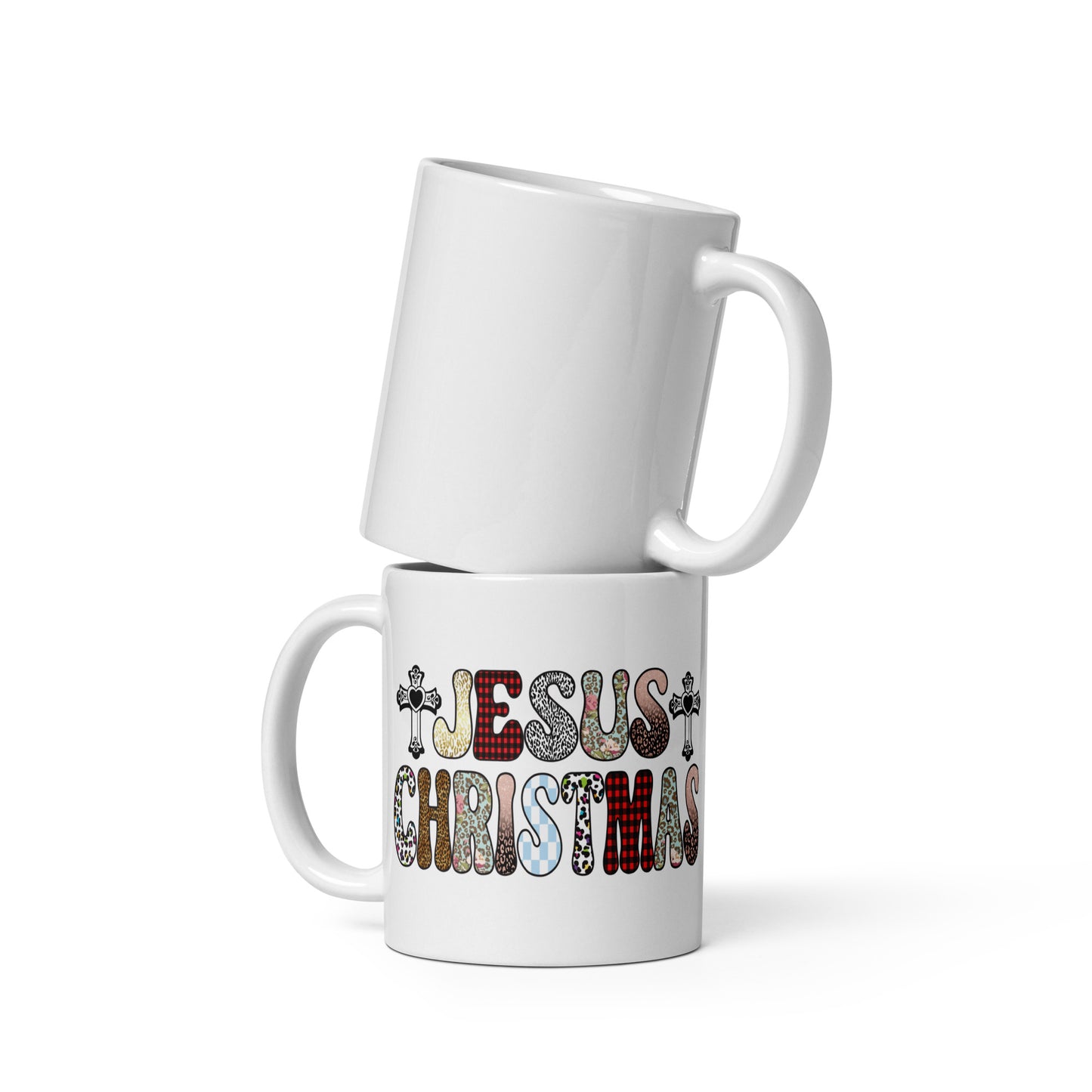 Jesus Christmas White glossy mug